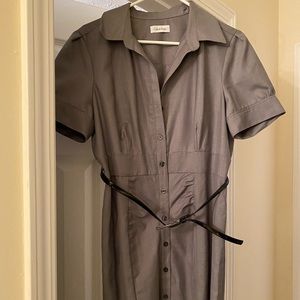 Gray Calvin Klein button down dress